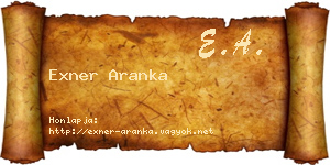 Exner Aranka névjegykártya