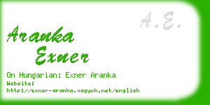 aranka exner business card